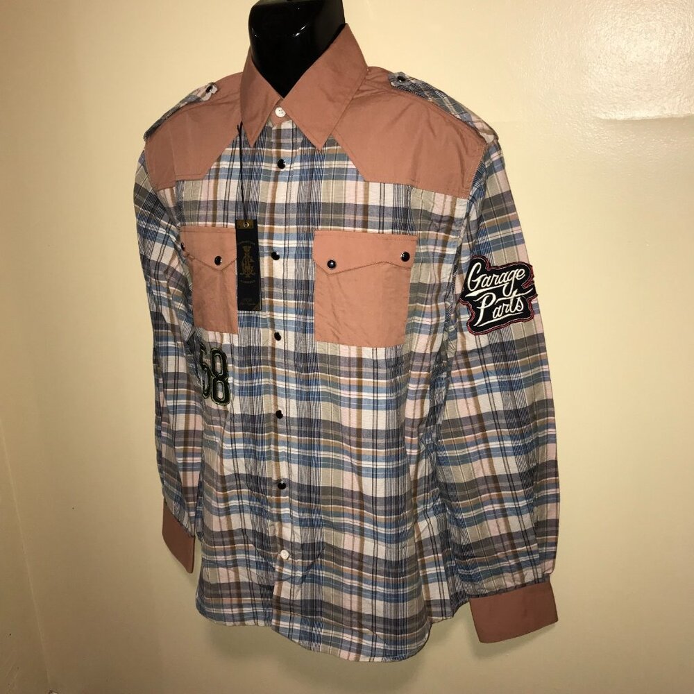 Men's Christian Audigier Pearl Snap Button Long Sleeve Western Shirt -Size: XL - Picture 15 of 16